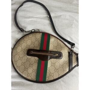 Vintage Gucci GG Supreme Web Stripe Tennis Racket Bag 70s Italy
